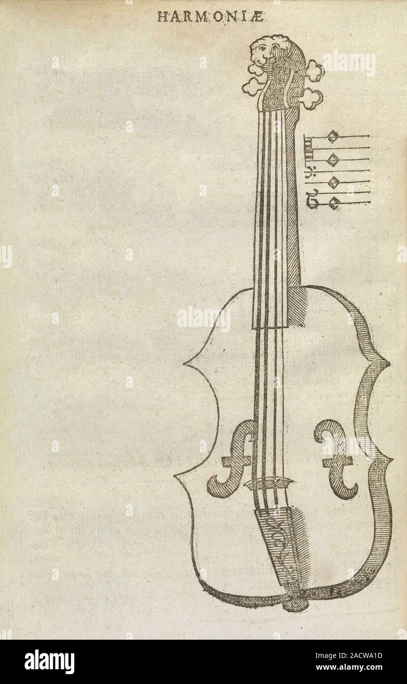 Violin. 17thcentury artwork of a violinlike musical instrument, with