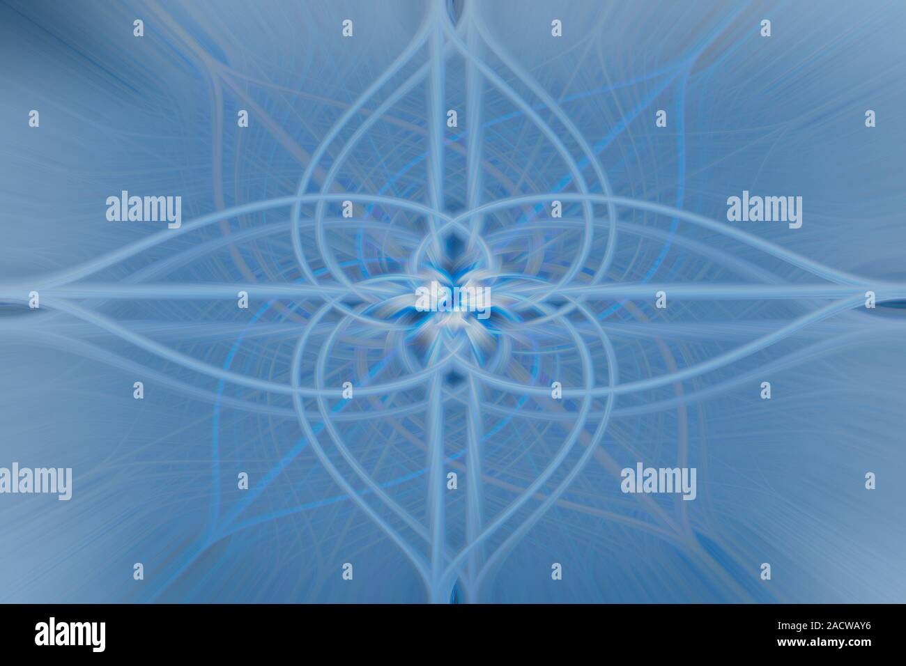 Abstract background, symmetrically shaped, with beautiful soft blue colors flow into each other Stock Photo
