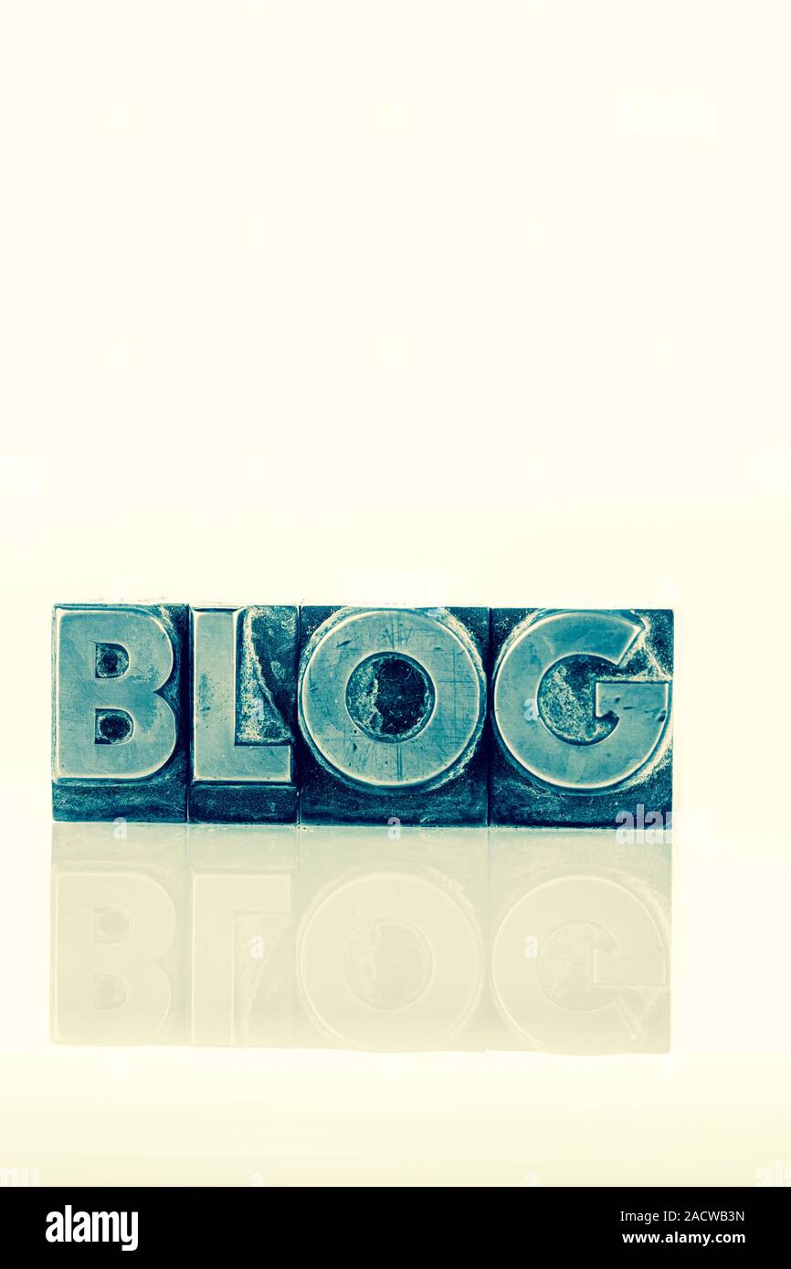 Blog in lead letters Stock Photo - Alamy