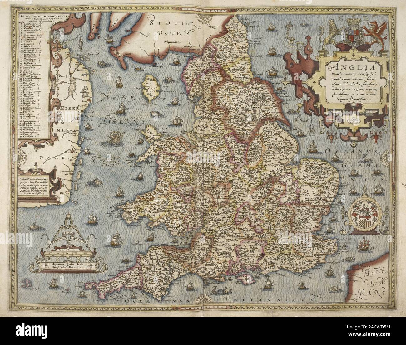 Christopher Saxton's atlas of England and Wales Stock Photo - Alamy