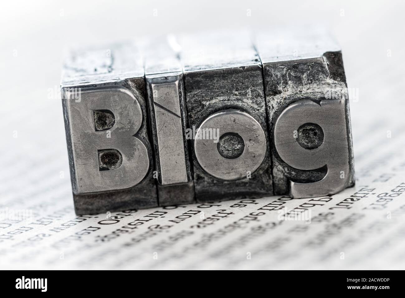 Blog in lead letters Stock Photo - Alamy