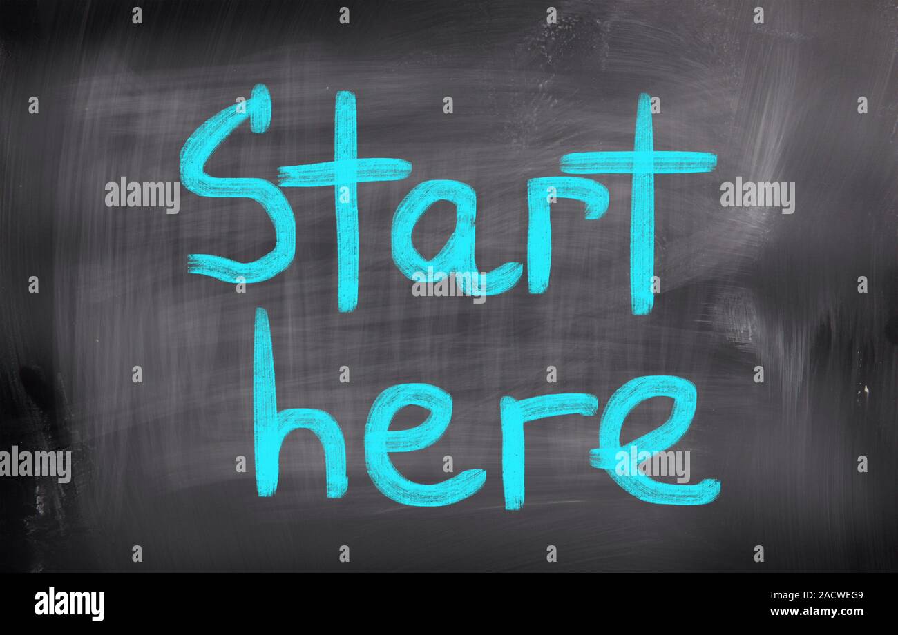 Starts Here Concept Stock Photo