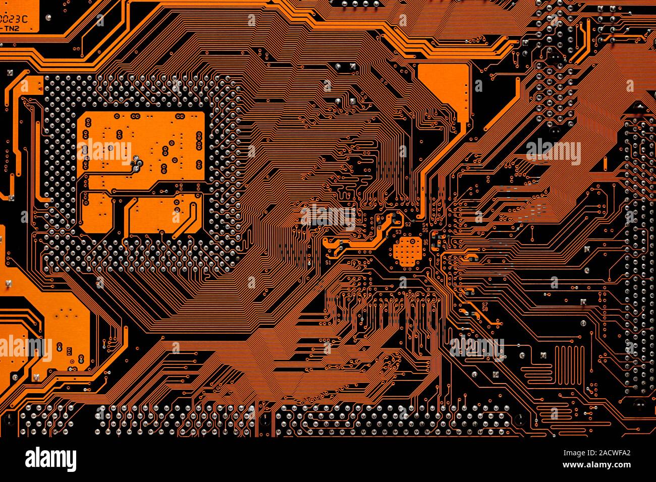 Computer motherboard, close-up. The motherboard is the main circuit ...