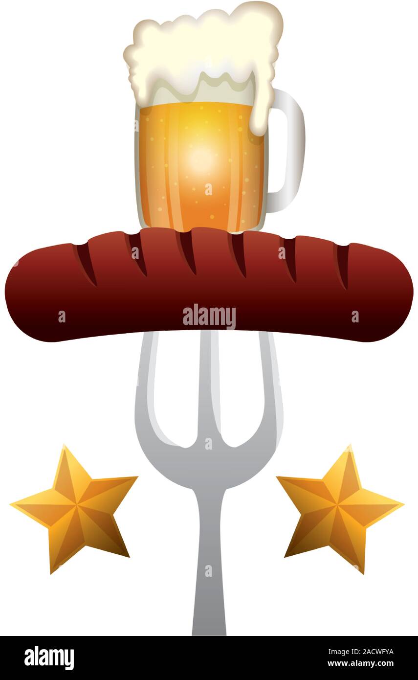 Oktoberfest beer and sausage vector design Stock Vector Image & Art - Alamy