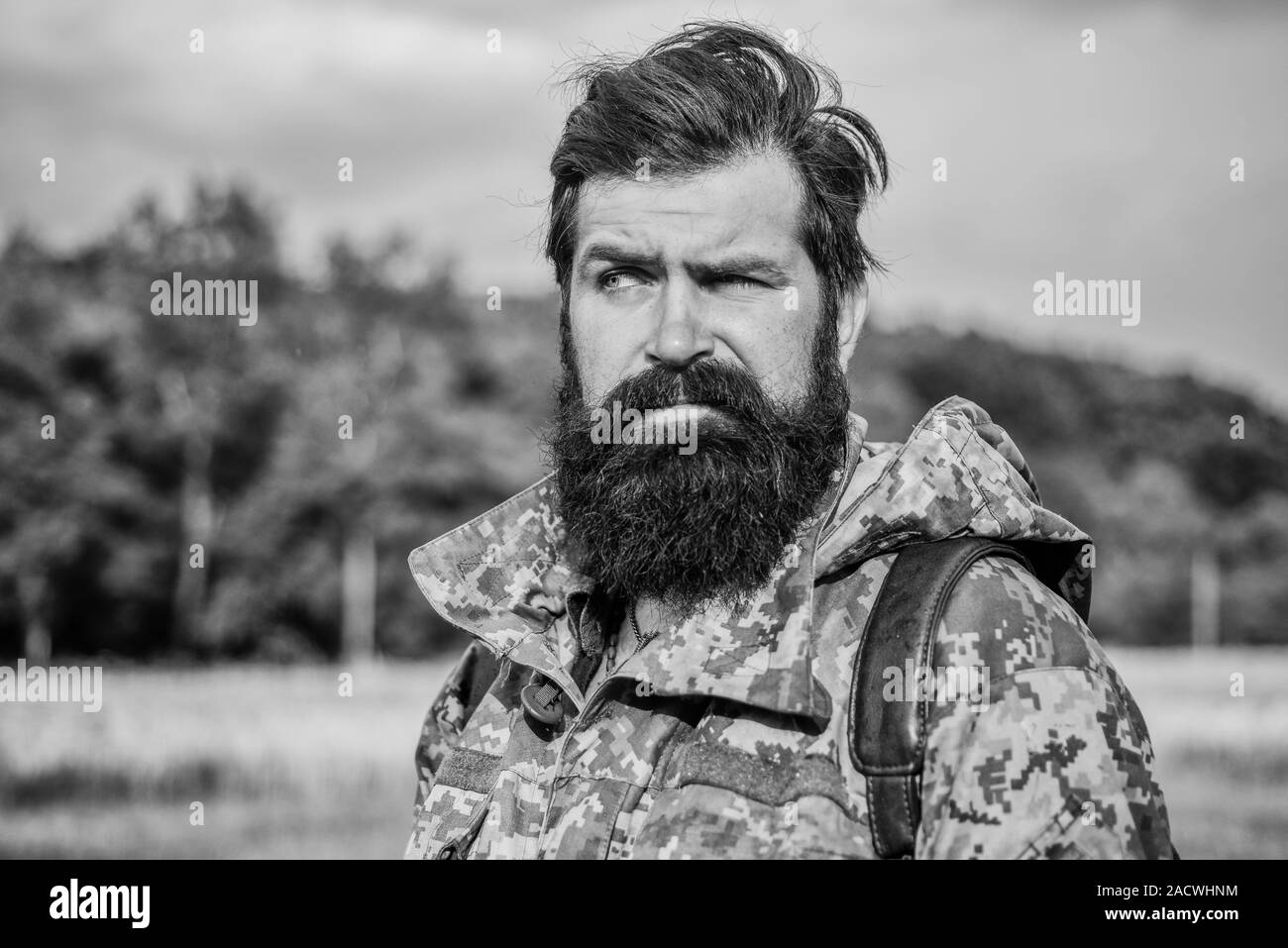 Serious soldier in uniform Black and White Stock Photos & Images - Alamy