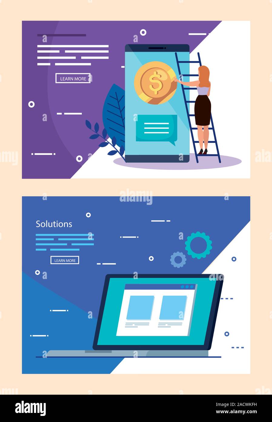 business woman and set icons scenes Stock Vector Image & Art - Alamy