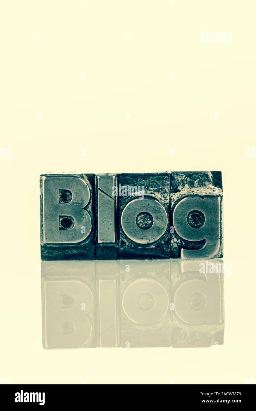 Blog in lead letters Stock Photo - Alamy