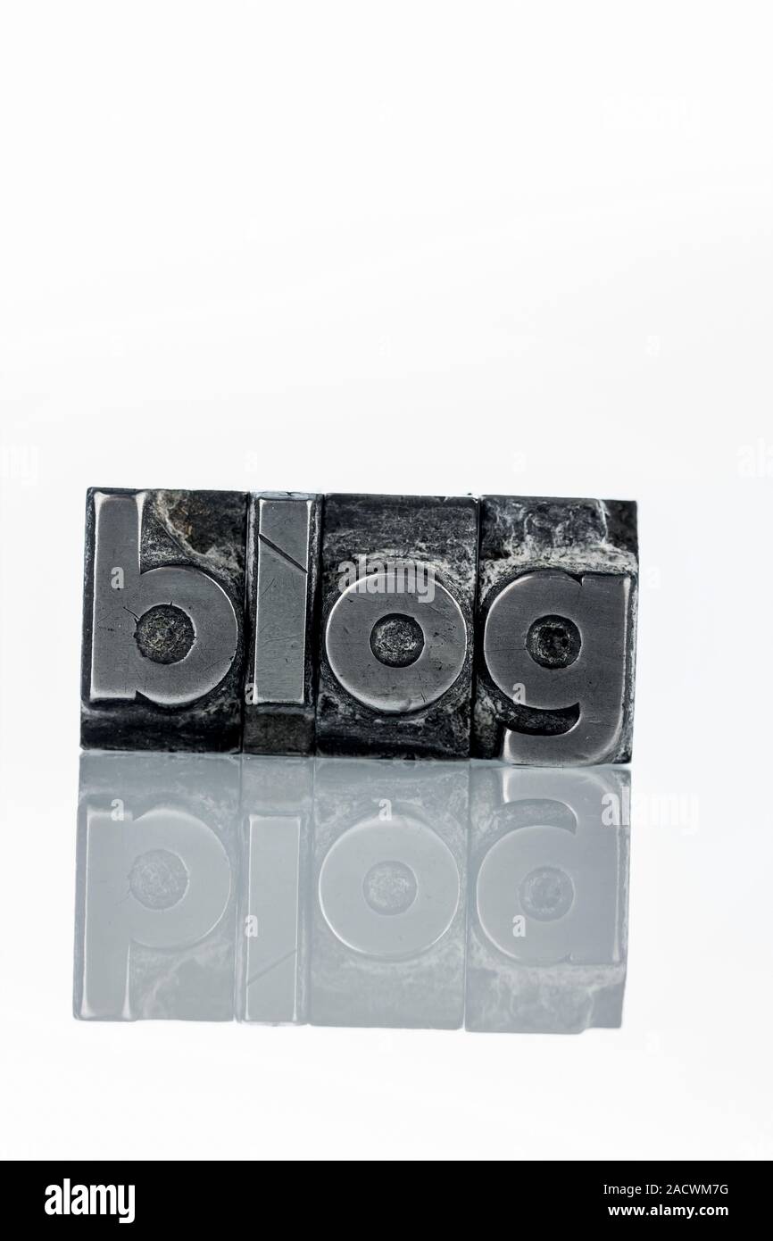 Blog in lead letters Stock Photo - Alamy