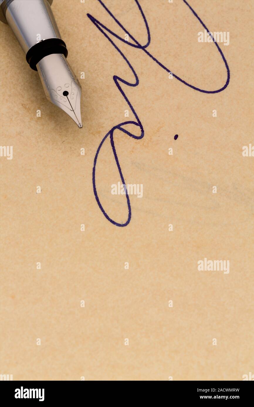 Signature and fountain pen Stock Photo Alamy