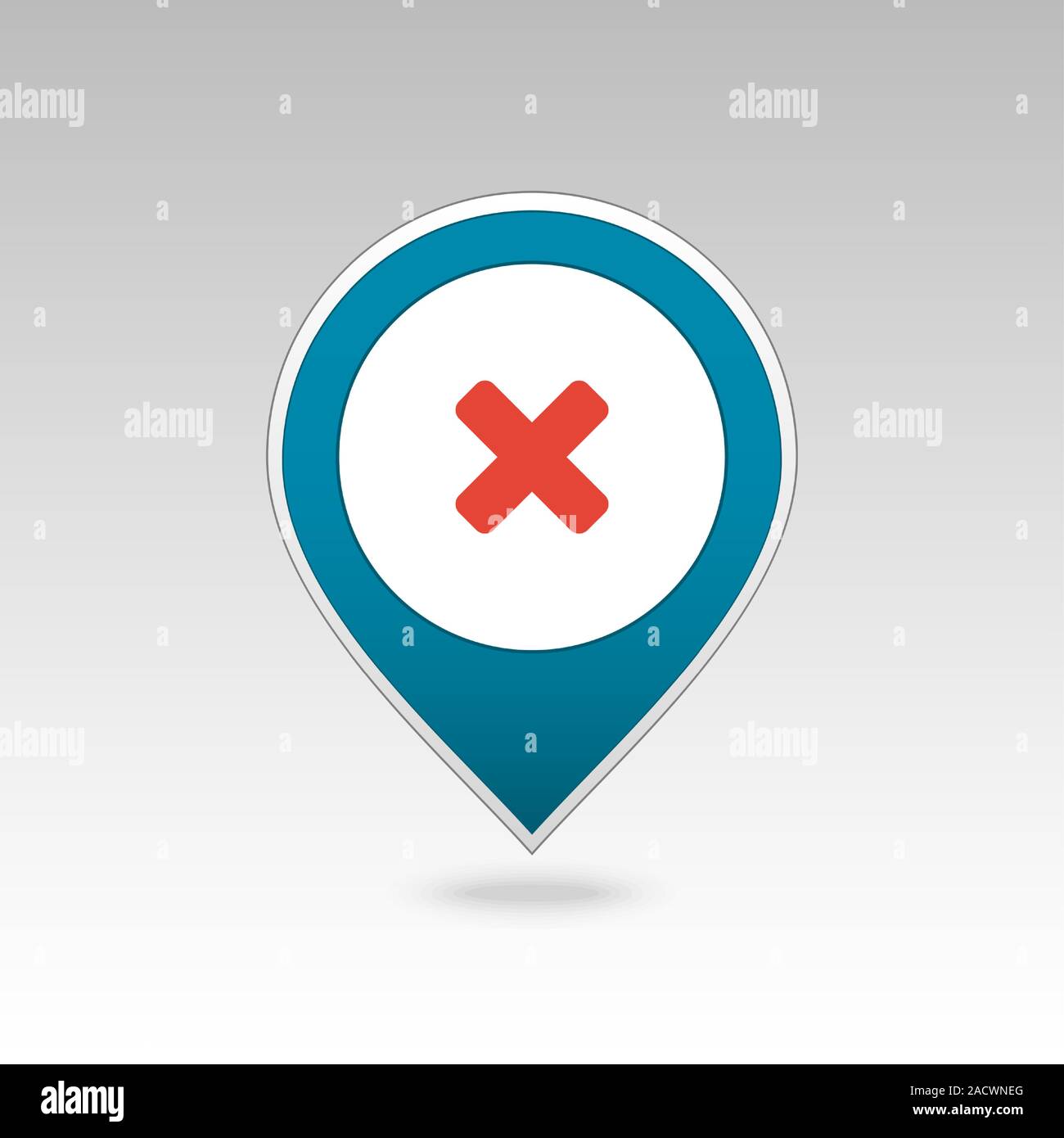 Delete pin map icon. Map pointer. Map markers. Vector illustration EPS10 Stock Vector