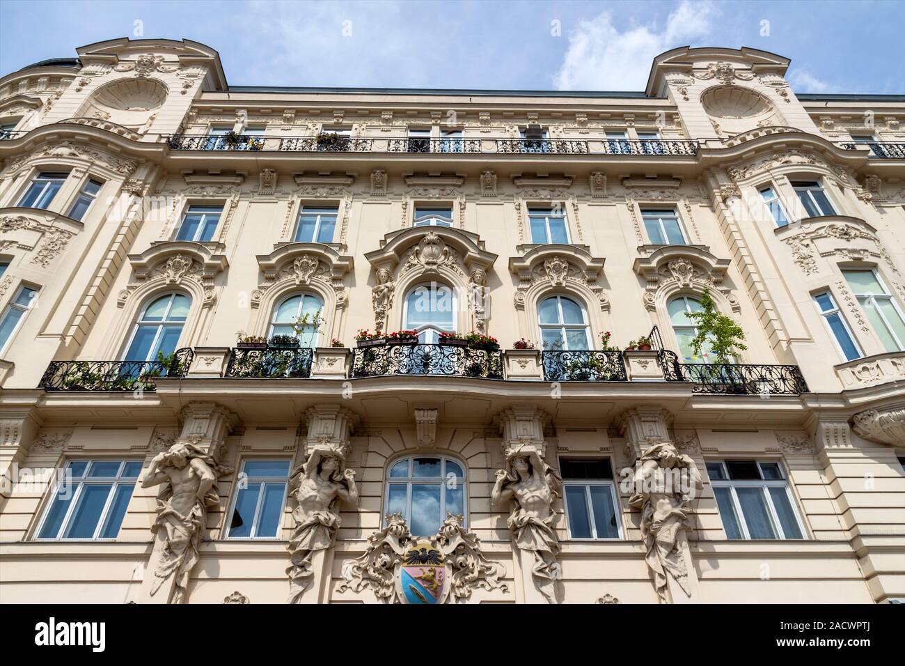 Austria, Vienna, Art Nouveau houses at Naschmarkt Stock Photo - Alamy