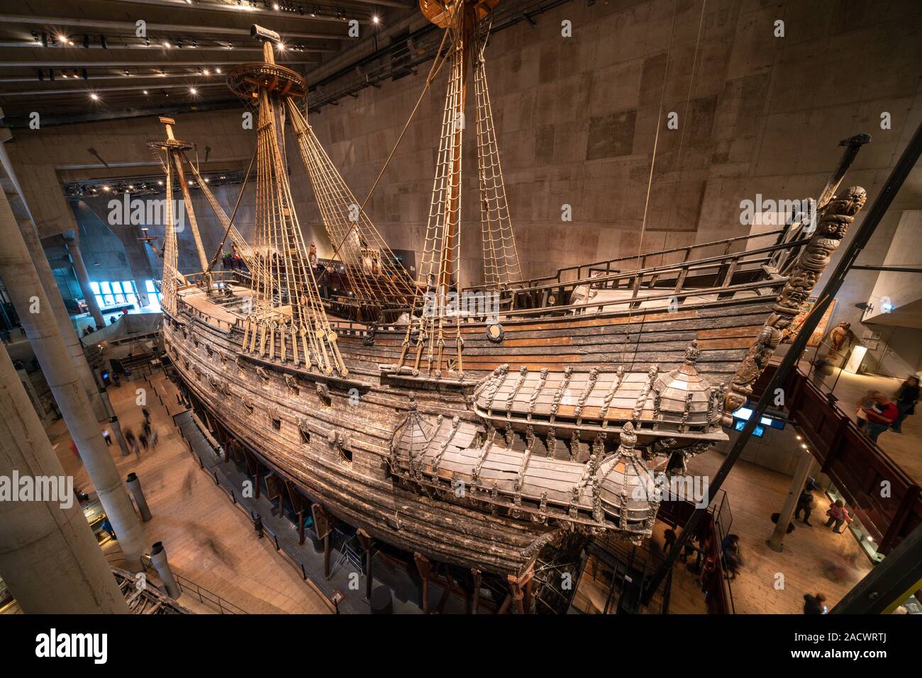 The Vasa Swedish warship in the Vasamuseet (Vasa Museum) in Stockholm, Sweden Stock Photo