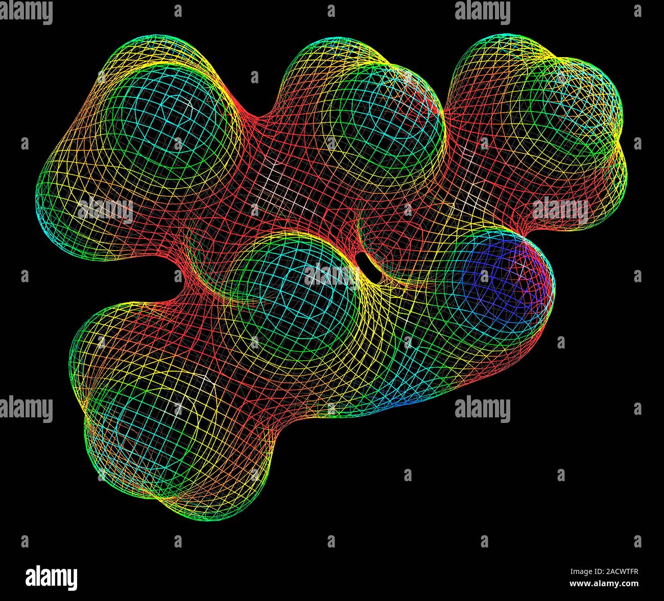 Methylhexanamin molecule, The wire-frame map represents the ...
