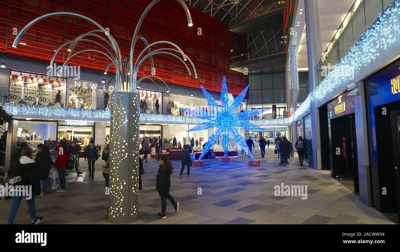 Christmas decorations in Watford, London, United Kingdom Stock Photo