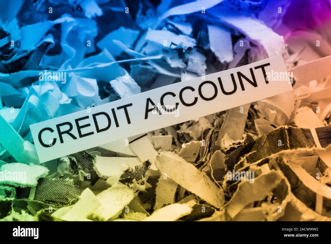 Paper shred Credit Account Stock Photo