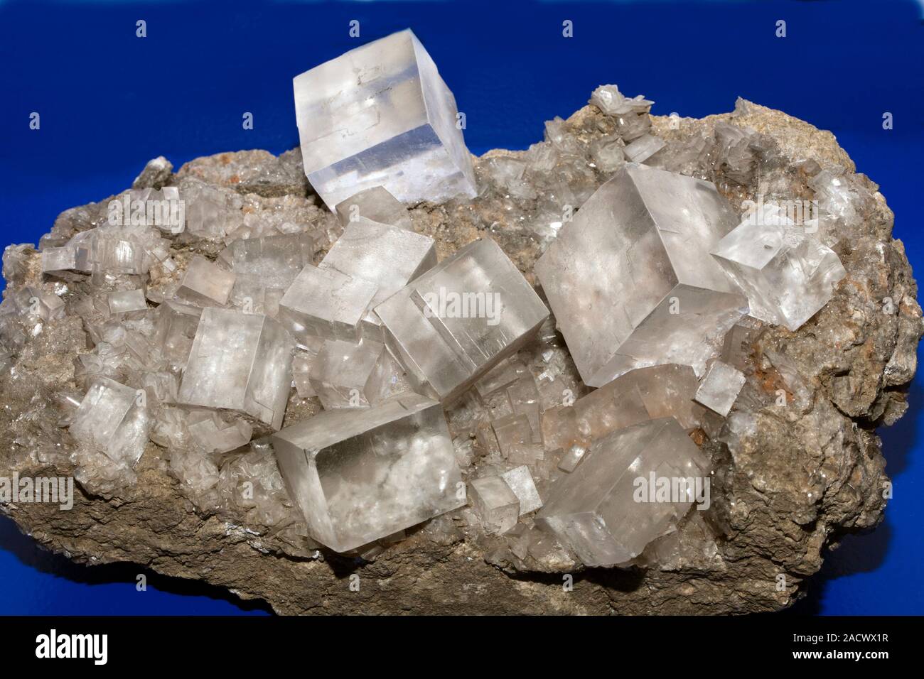 Rock salt crystals. Rock salt is formed when sea water evaporates