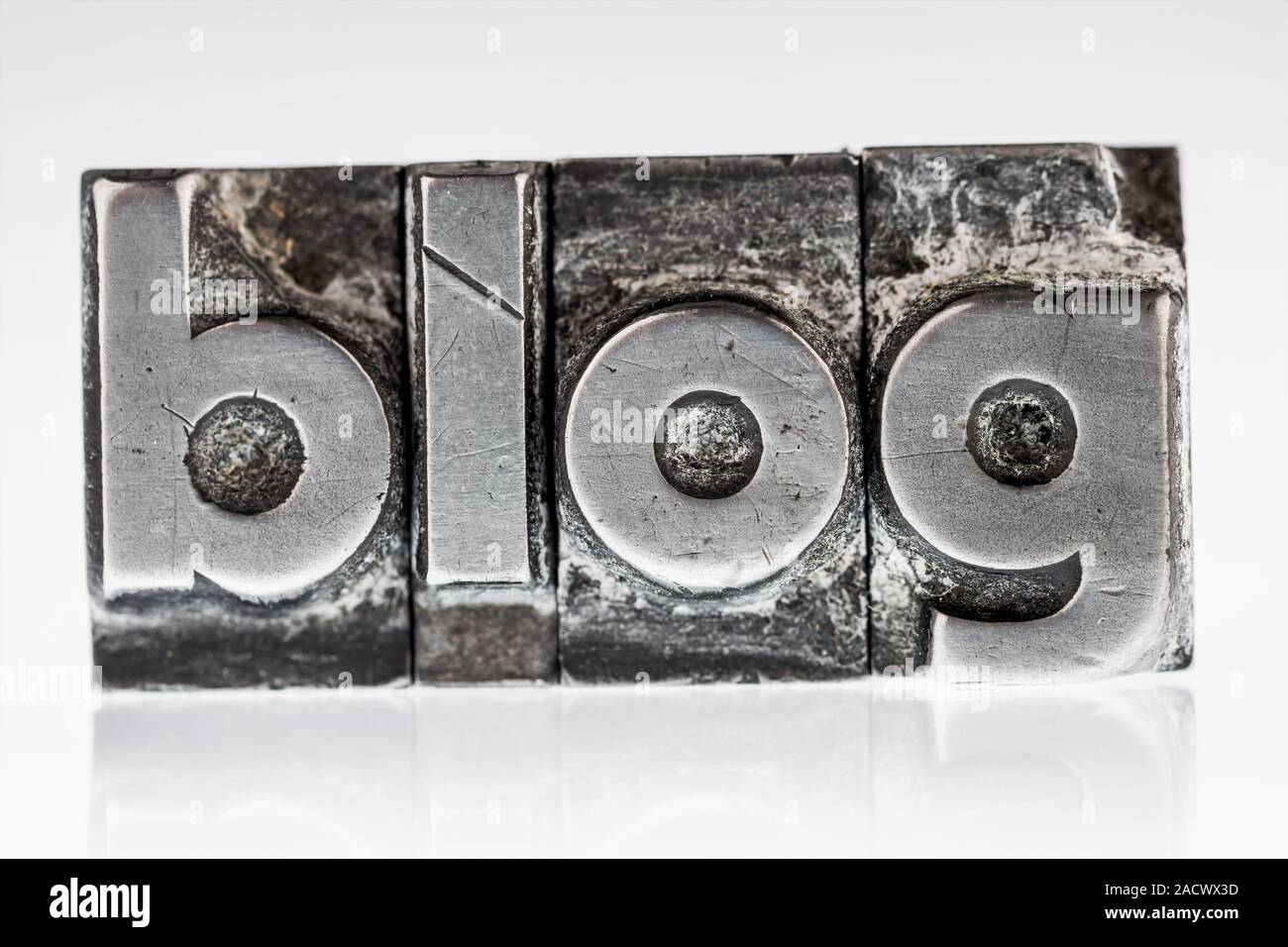 Blog in lead letters Stock Photo - Alamy
