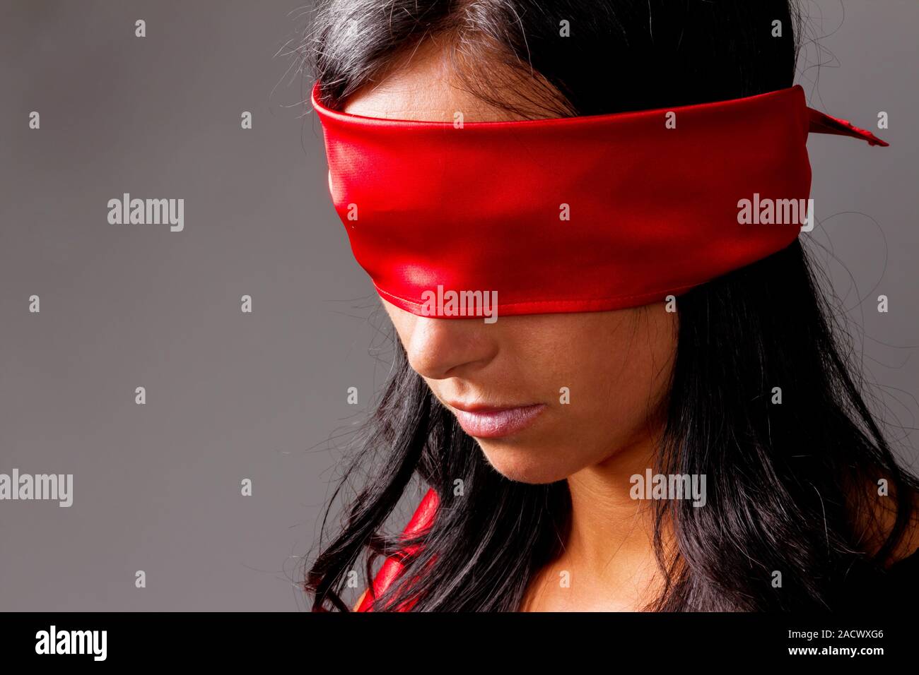 Woman in blindfold, Stock image