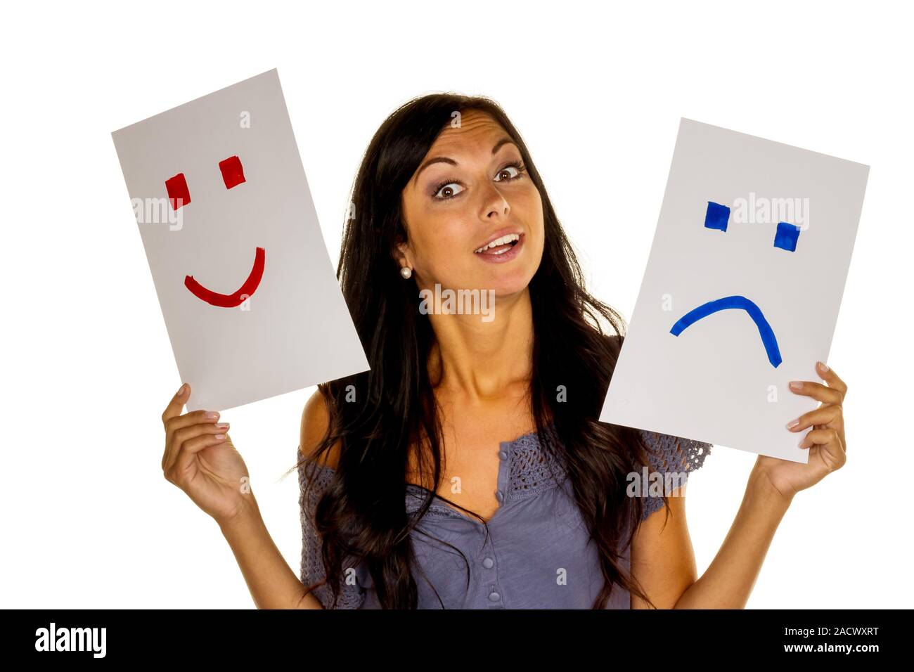 weep or laugh Stock Photo