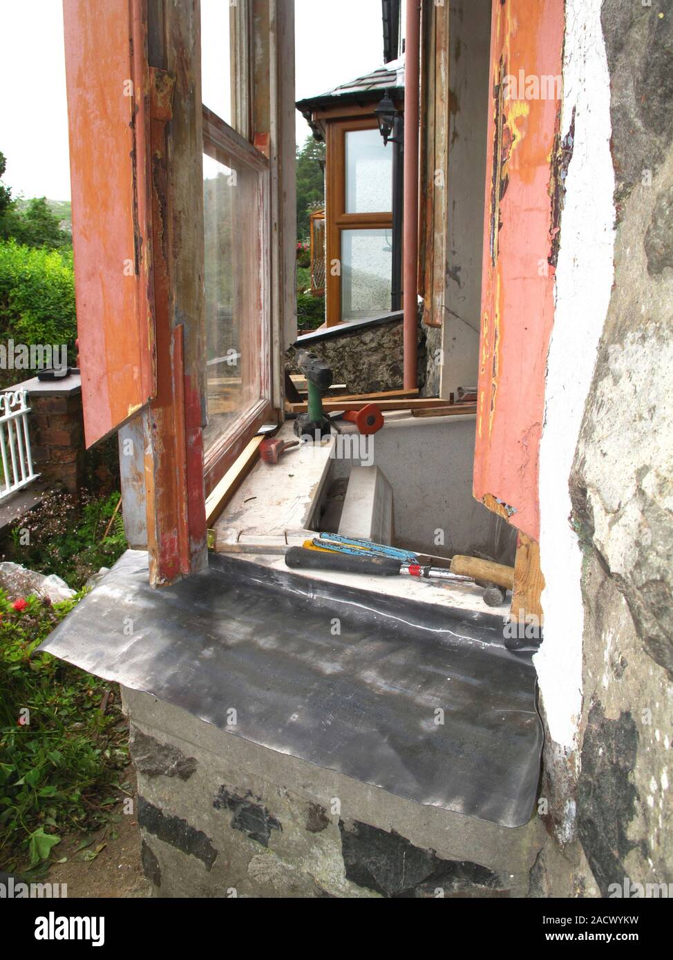 Sash window refurbishment. This sash bay window is being refurbished ...