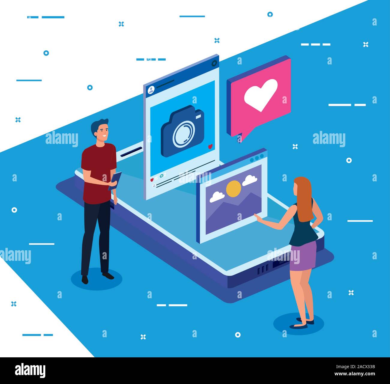 Isometric smartphone and people vector design Stock Vector Image & Art ...