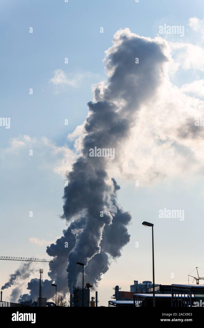 Industrial vent with exhaust gases Stock Photo
