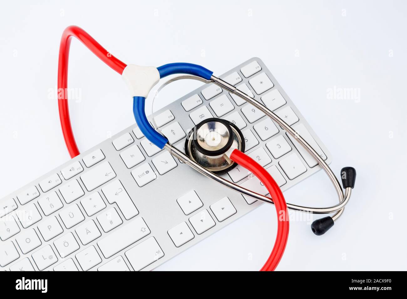 Stethoscope and keyboard of a computer Stock Photo - Alamy