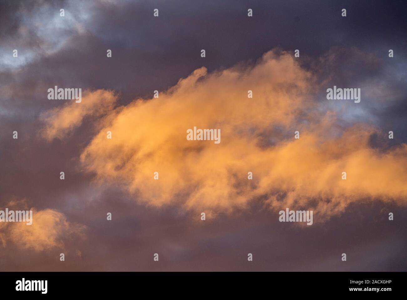 Sunset and clouds, Reykjavik, Iceland Stock Photo