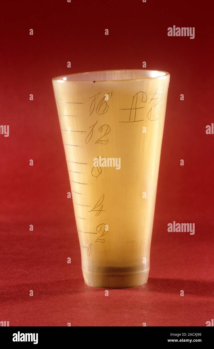 Medicine measure graduated in fluid ounces up to 16. This would have