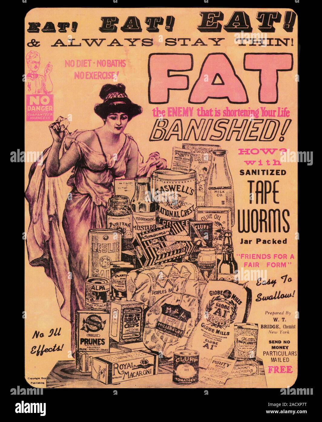 Editorial use only Advertisement for sanitised tape worms to aid weight