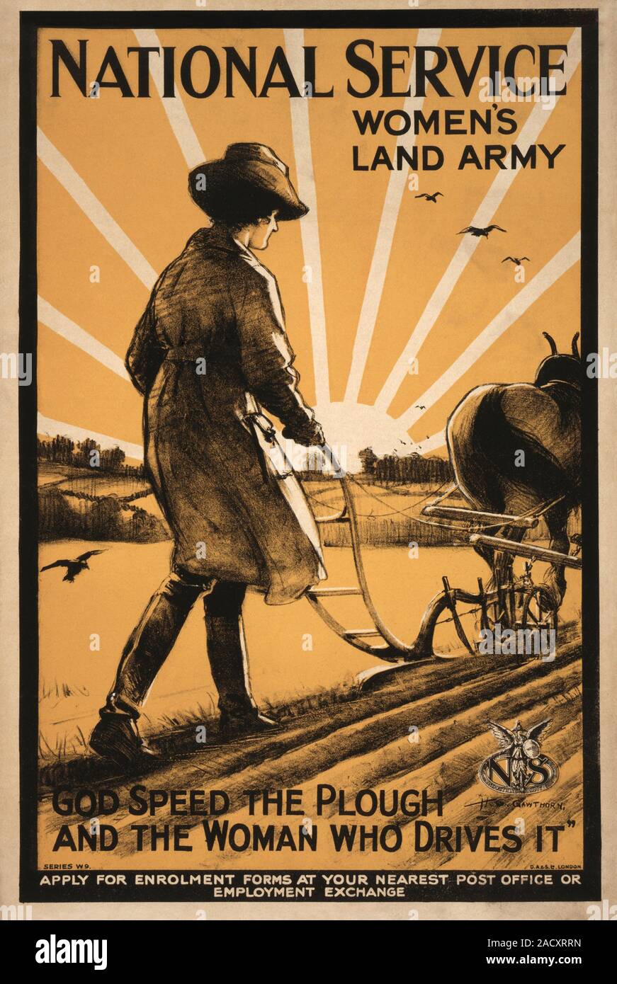 Womens Land Army Recruitment Poster From World War I 1914 1918 The Womans Land Army Was 4649