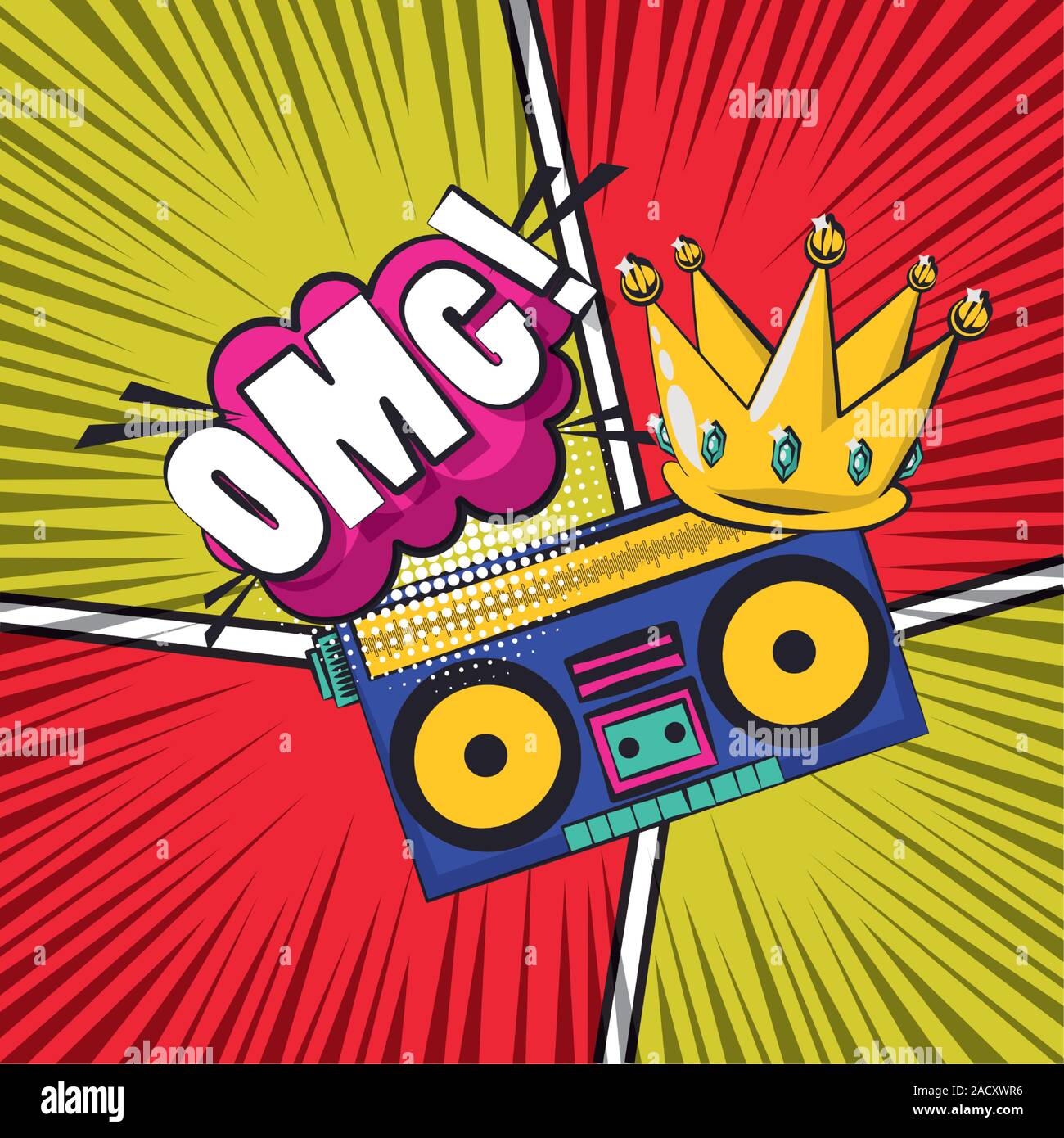 poster pop art style with radio music player Stock Vector Image & Art -  Alamy