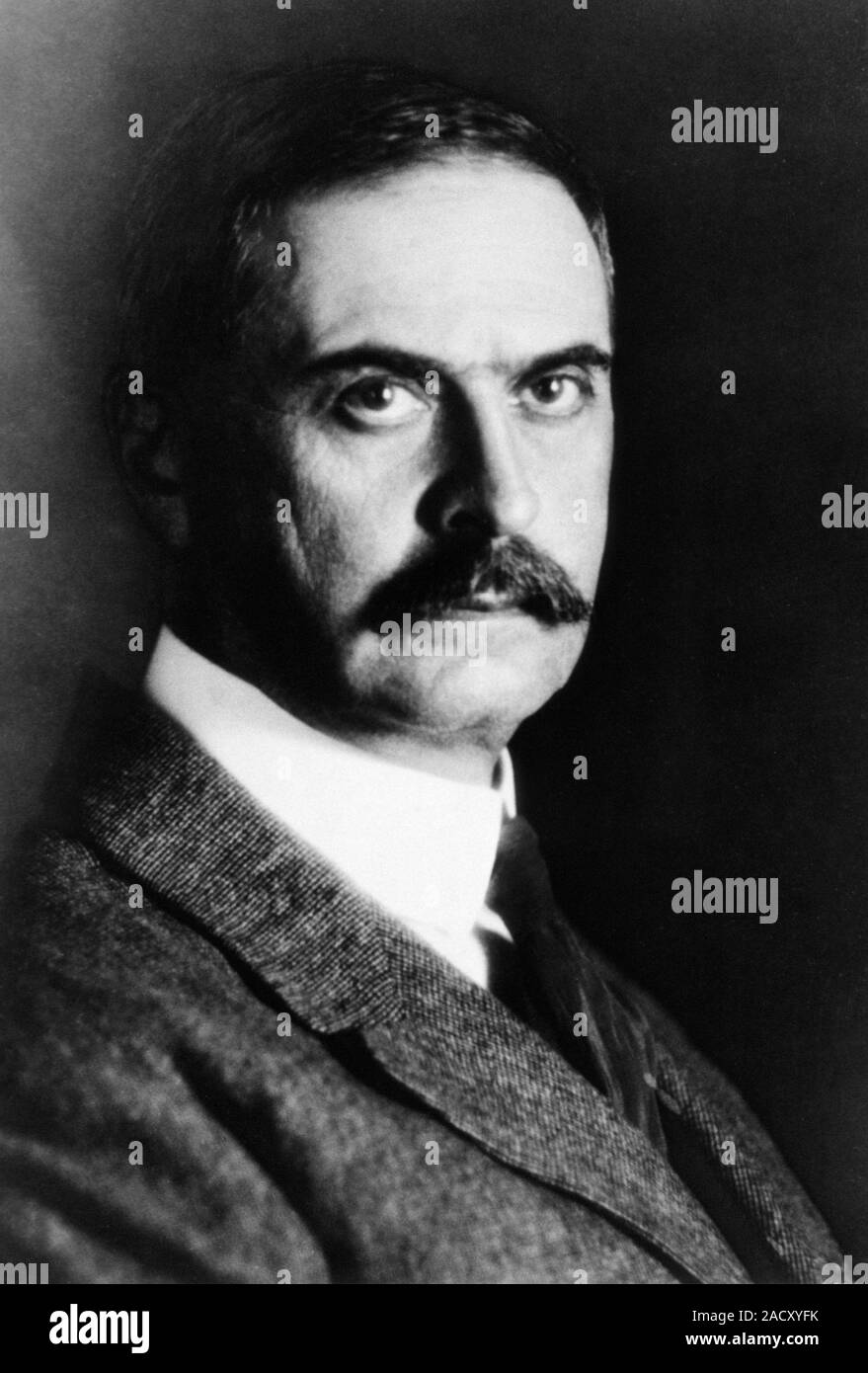 Karl Landsteiner (1868-1943), Austrian-US pathologist. In 1901 Landsteiner discovered three of the major human blood groups: A, B and O, and how to di Stock Photo