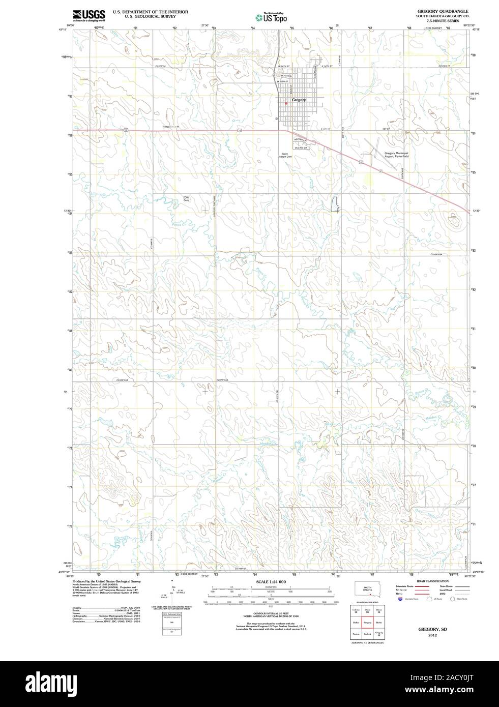 Map of gregory south dakota hires stock photography and images Alamy