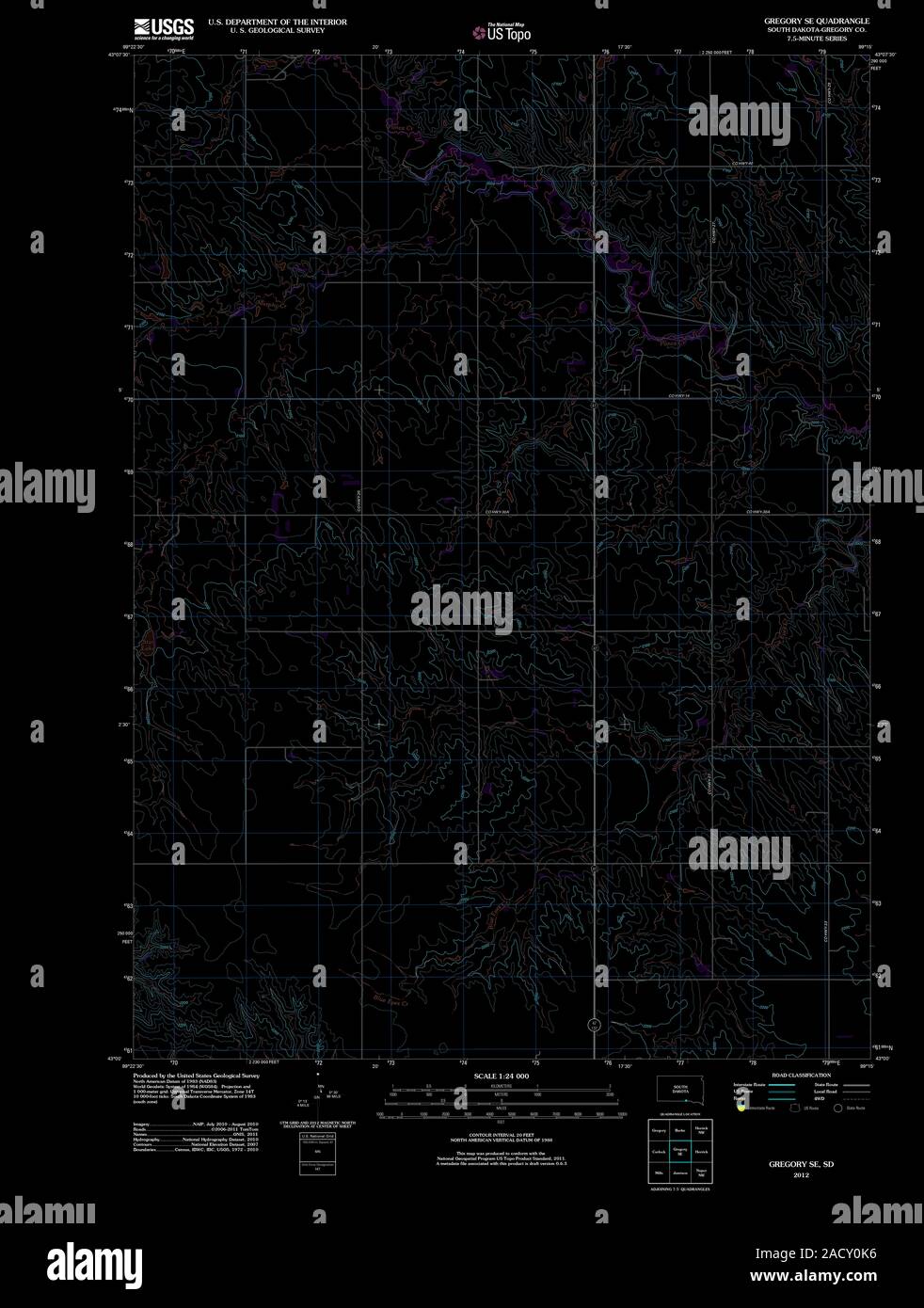 Map of gregory south dakota hires stock photography and images Alamy