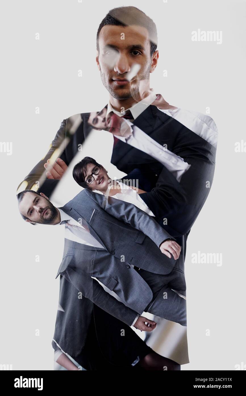 Double exposure portrait smile hi-res stock photography and images - Alamy