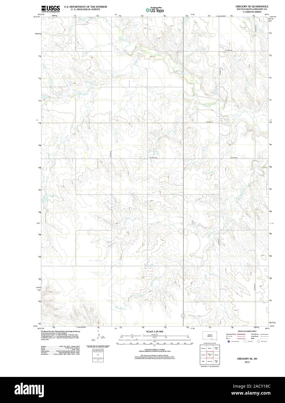 Map of gregory south dakota hires stock photography and images Alamy