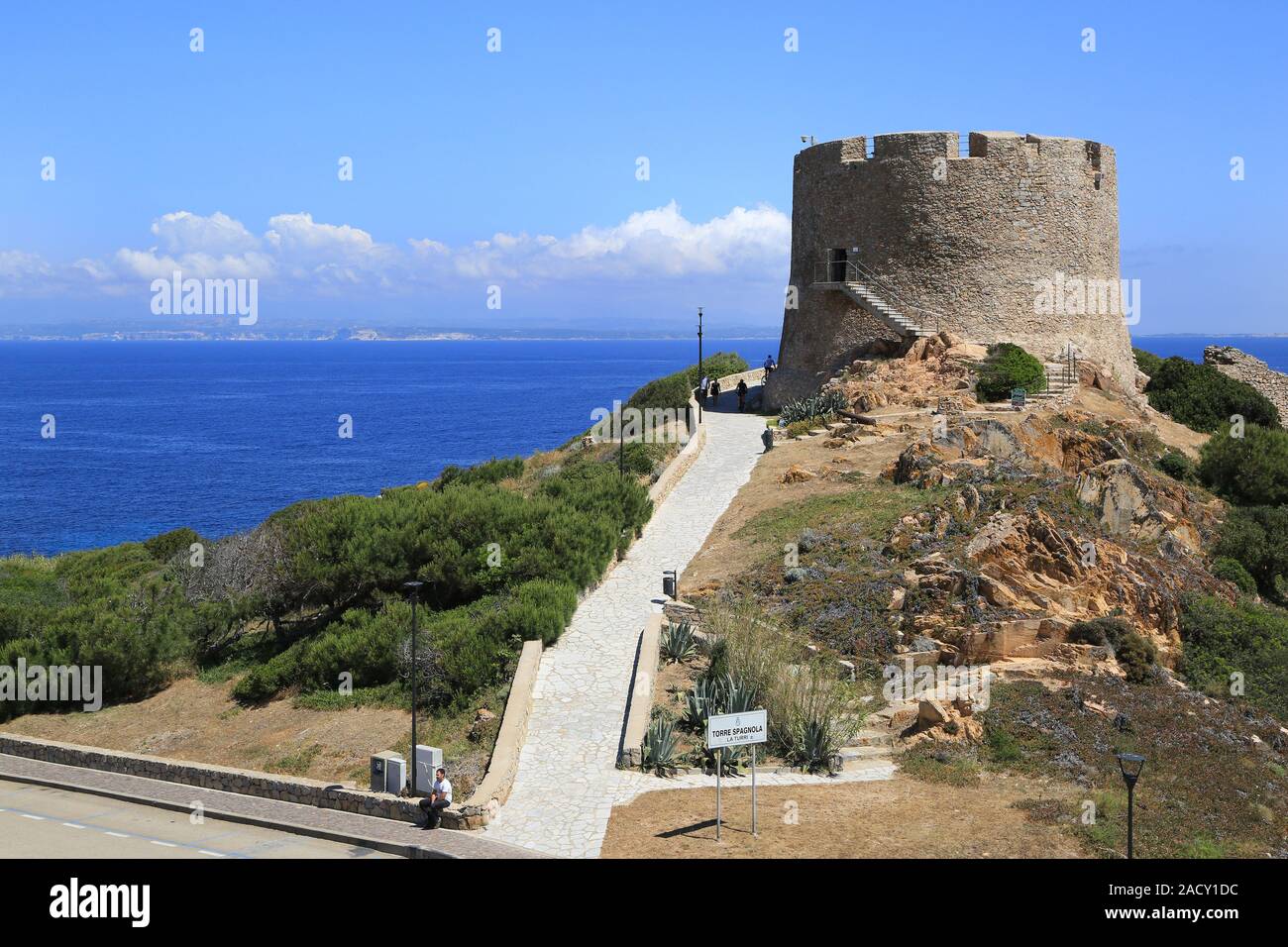 Spanish Tower in Santa Theresa di Gallura auf Sardinien Stock Photo