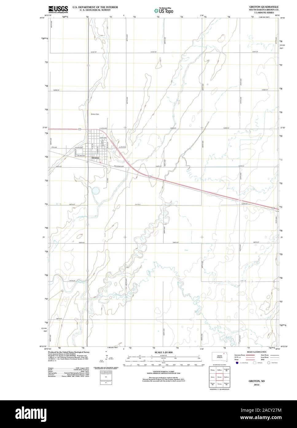 Map of groton south dakota hires stock photography and images Alamy