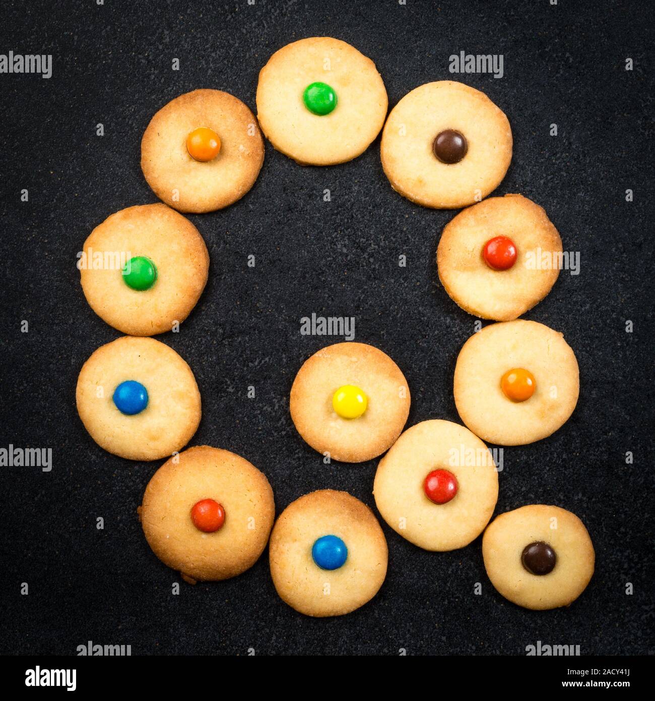 Homemade child cookies Q letter of the alphabet Stock Photo Alamy