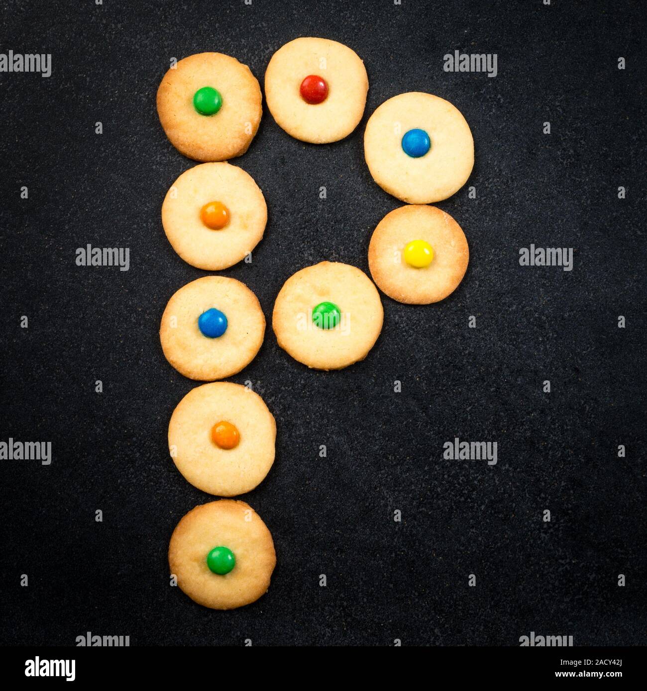 Homemade child cookies - P letter of the alphabet Stock Photo