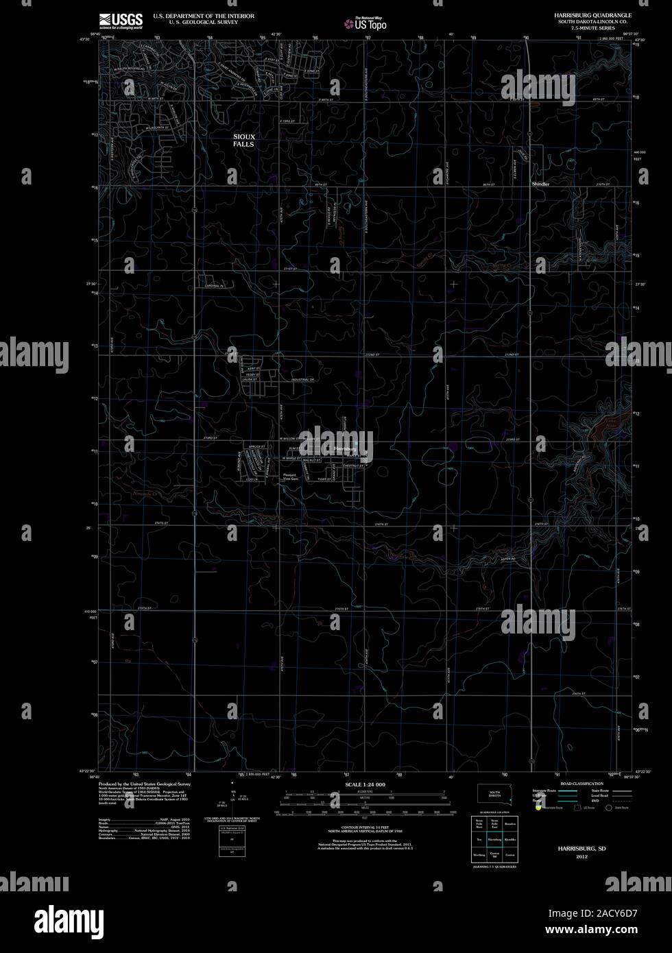 Harrisburg south dakota map hires stock photography and images Alamy