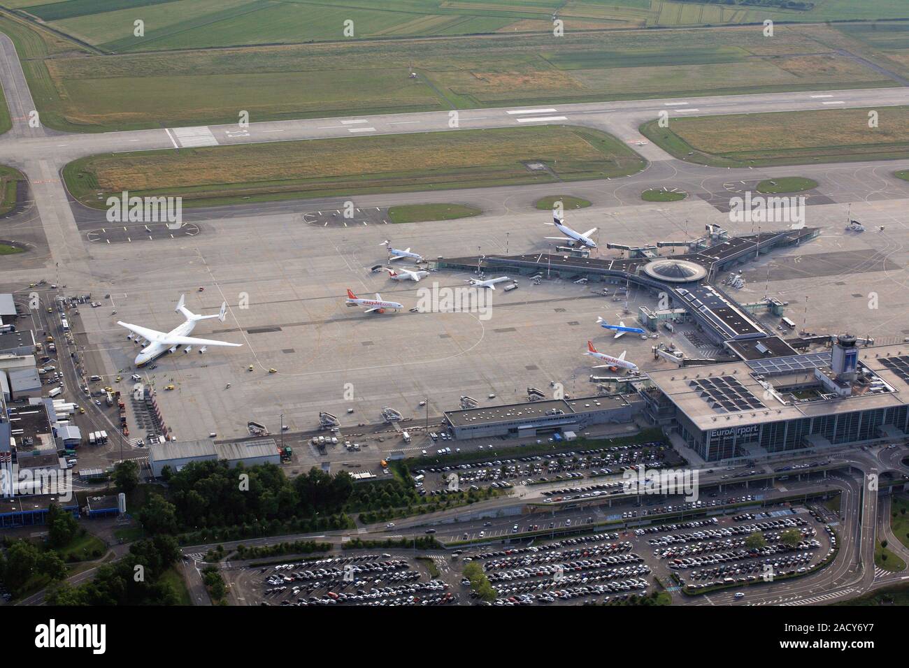 Euroairport Basel-Mulhouse-Freiburg, with Antonov 225 Stock Photo
