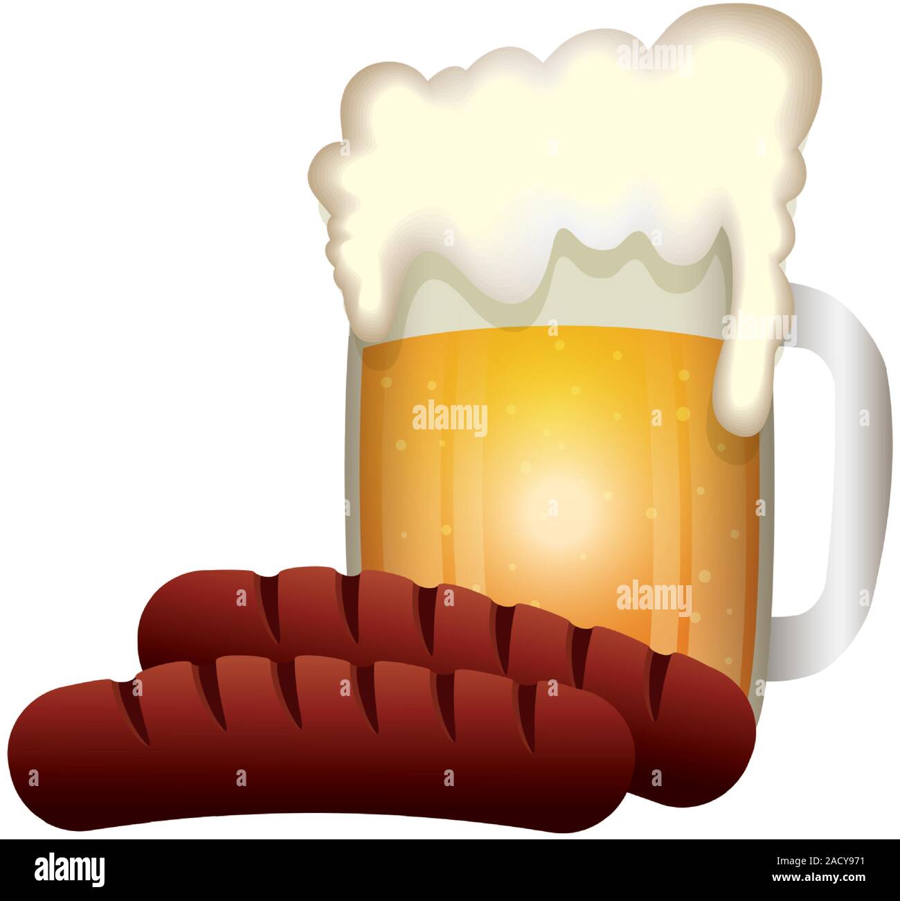 Oktoberfest beer and sausage vector design Stock Vector Image & Art - Alamy