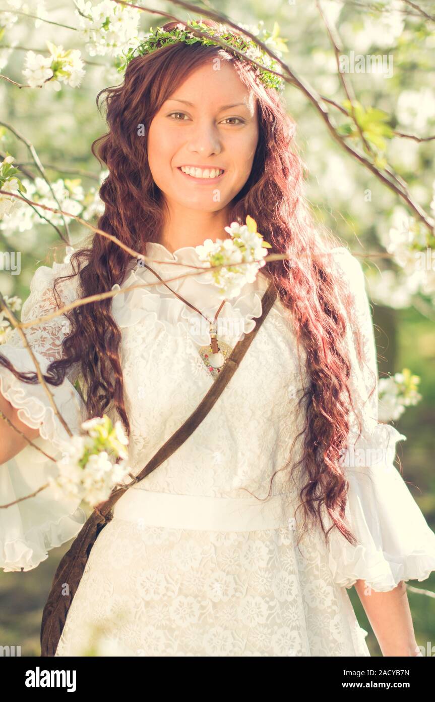 Girl in the cherry blossom Stock Photo - Alamy