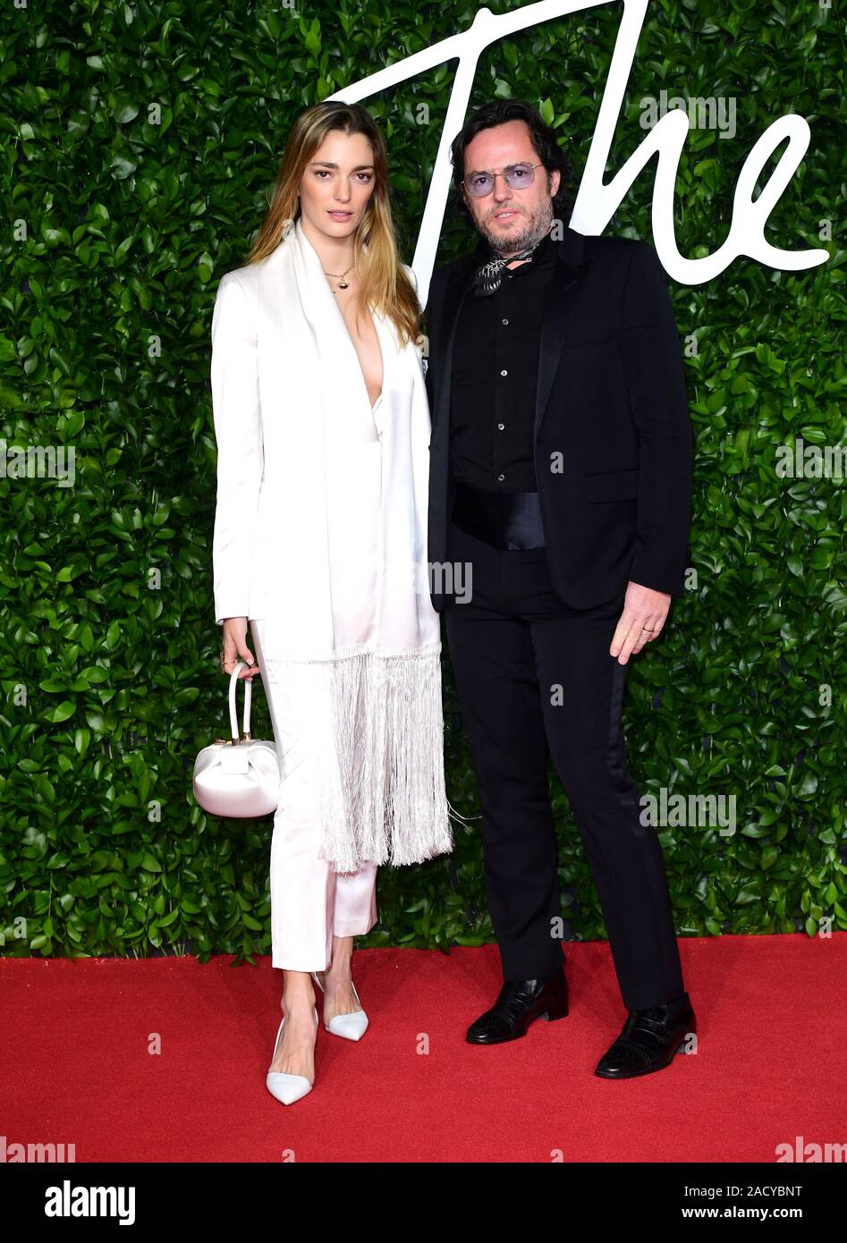 Sofia Sanchez de Betak (left) and Alexandre de Betak attending the Fashion Awards 2019 at the Royal Albert Hall, Kensington Gore, London. PA Photo. Picture date: Monday December 2, 2019. See PA story SHOWBIZ Fashion. Photo credit should read: Ian West/PA Wire Stock Photo