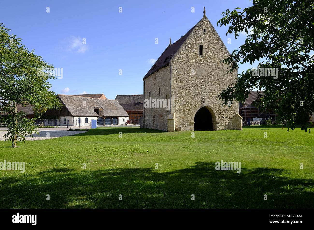 Kloster Schulpforte with monastery garden in Schulpforte near Naumburg on the Romanesque Road, Burgenlandkreis, Saxony-Anhalt, G Stock Photo