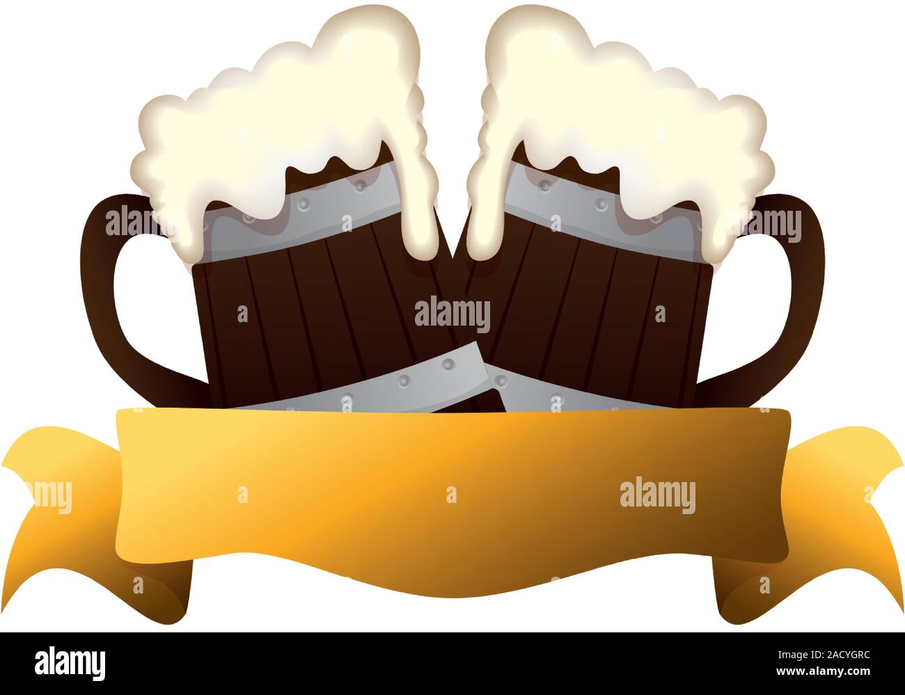 Oktoberfest beer mugs vector design Stock Vector Image & Art Alamy