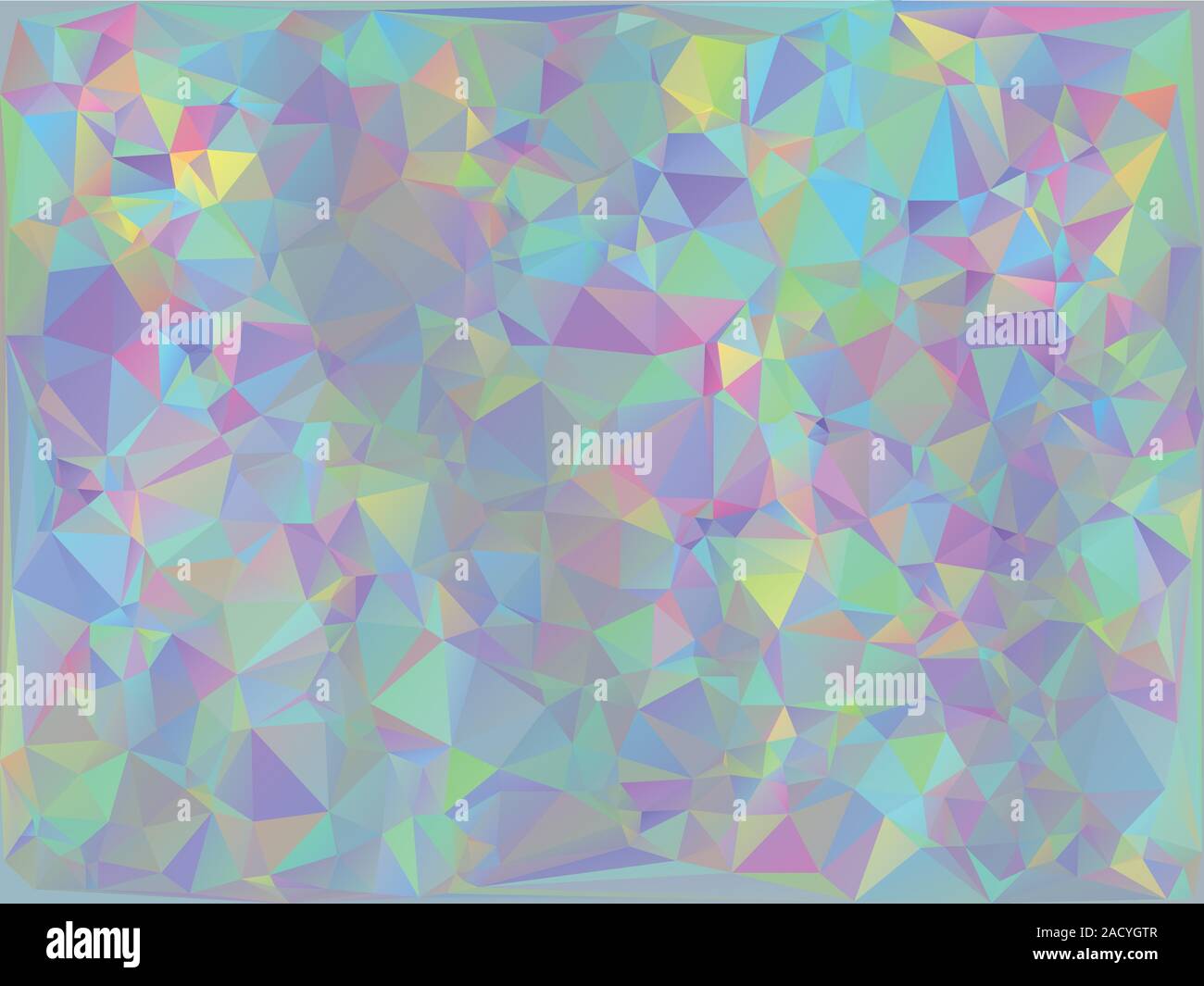 Trendy stylized iridescent polygons, abstract holographic background. Stock Vector