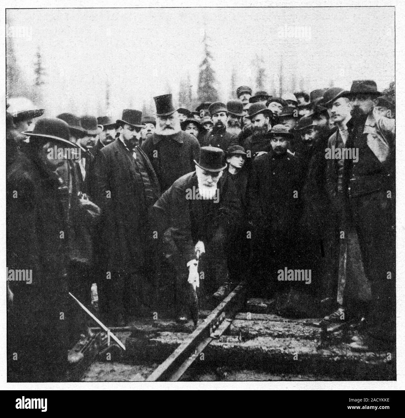 Donald Smith and Canadian Pacific Railway. Historical image of the